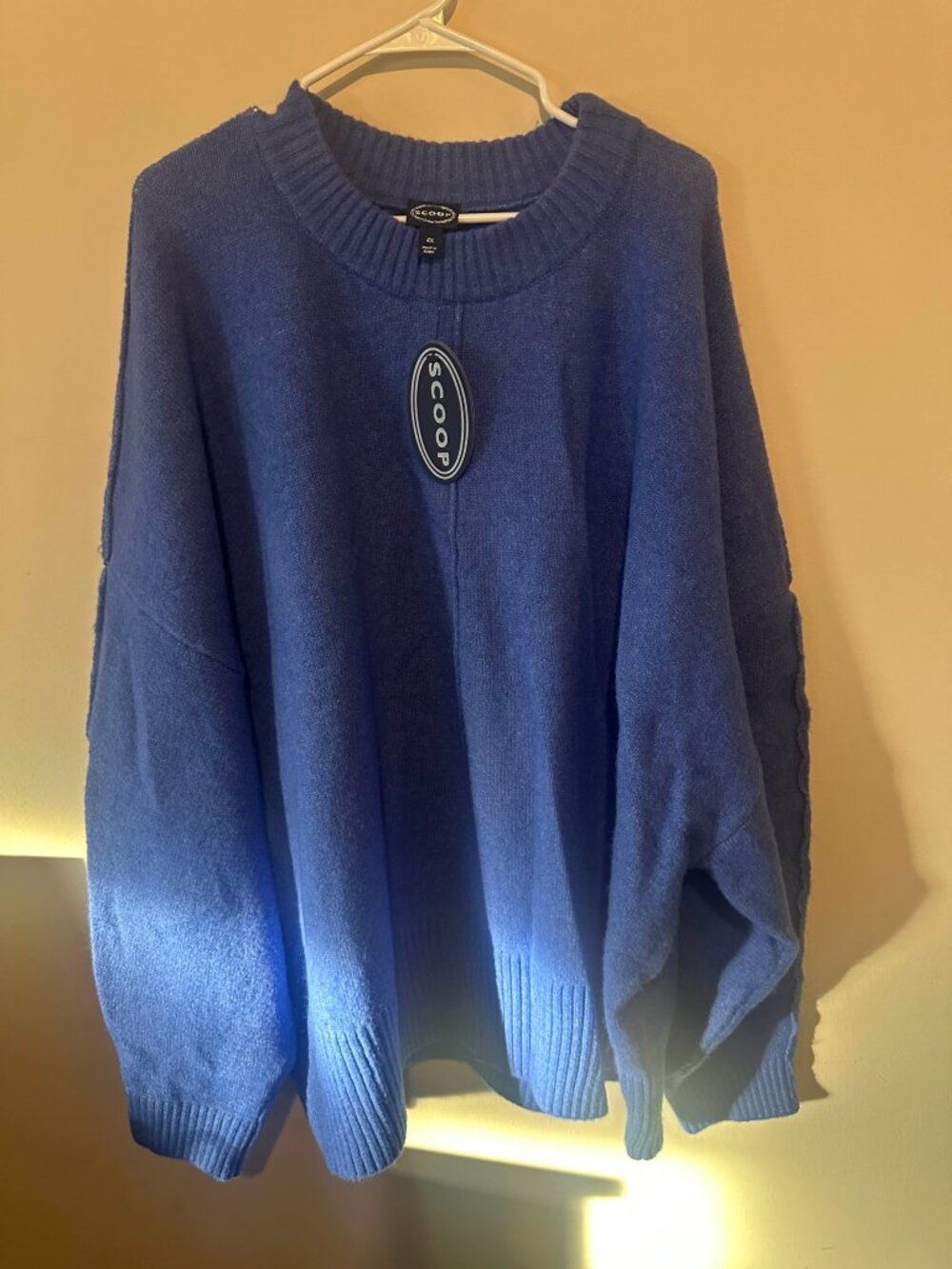 Scoop Blue Knit Sweater 4X NWT Plus Size Crewneck Pullover